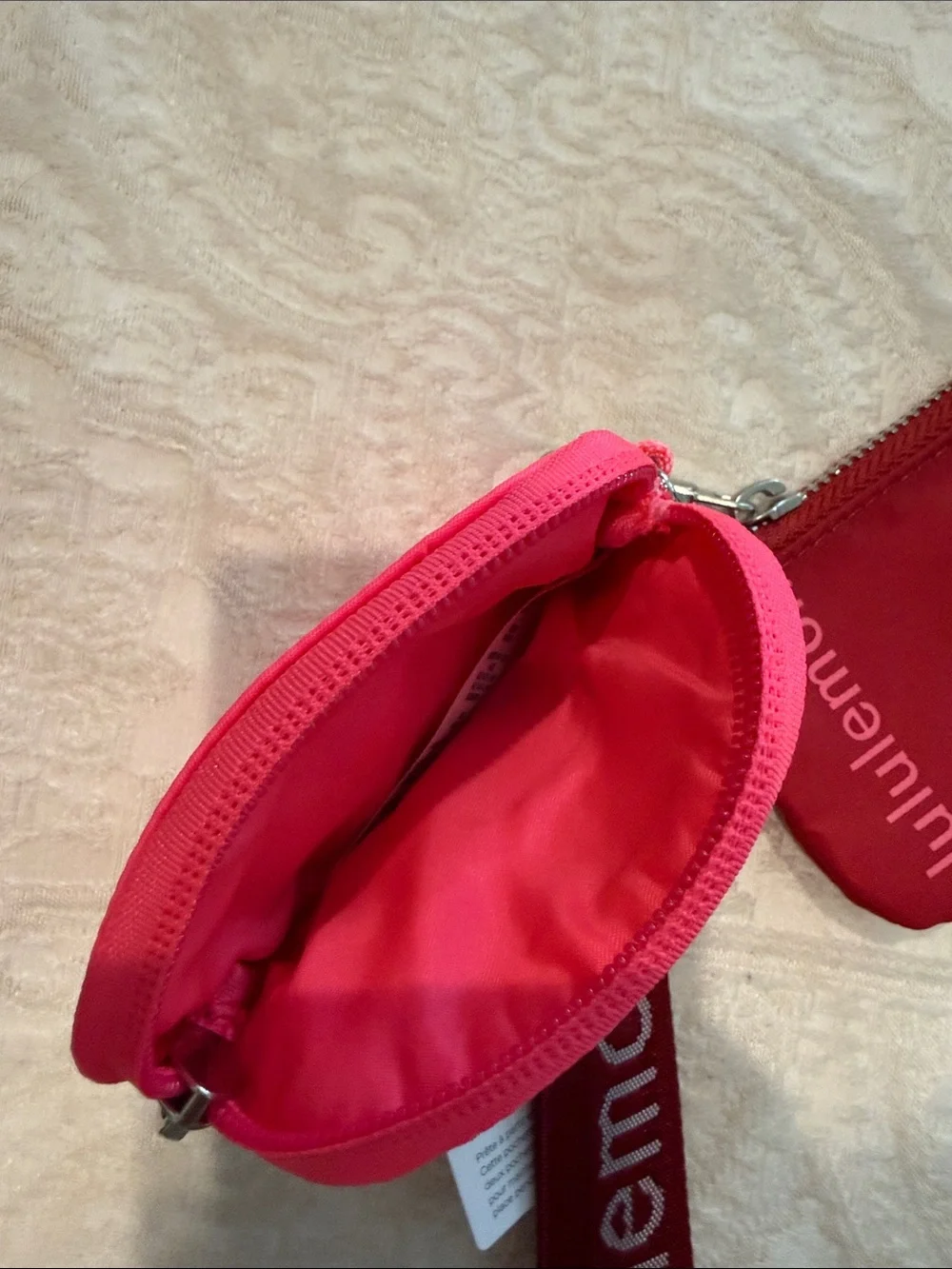 Lululemon Dual Pouch Key & Card Holder in Hot Pink and Deep Red